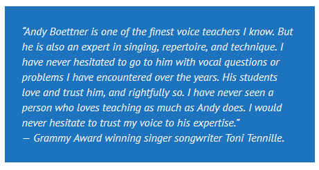 Testimonial - Toni Tennille - about Andy Boettner of Boettner Vocal Studios - Orange County